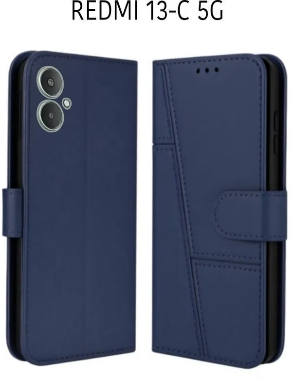 Flip_Cover_for_Redmi_13C_5G_(NOT_A_4G_MODEL)_(Blue,_Magnetic_Case,_Leather,_Pack_of:_1)