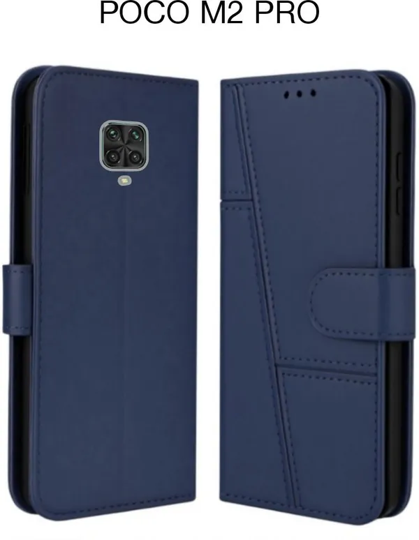 Flip_Cover_for_POCO_M2_PRO_(Blue,_Leather)