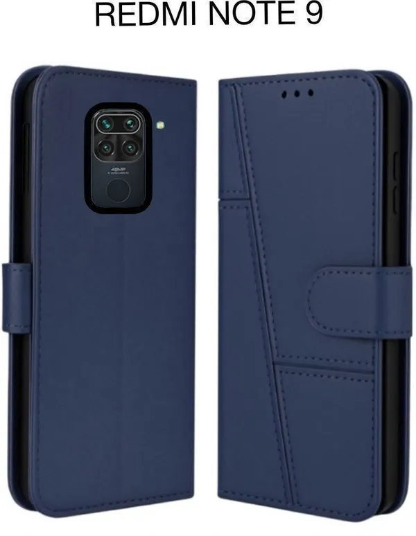 Flip_Cover_for_REDMI_NOTE_9_(Blue,_Magnetic_Case,_Pack_of:_1)