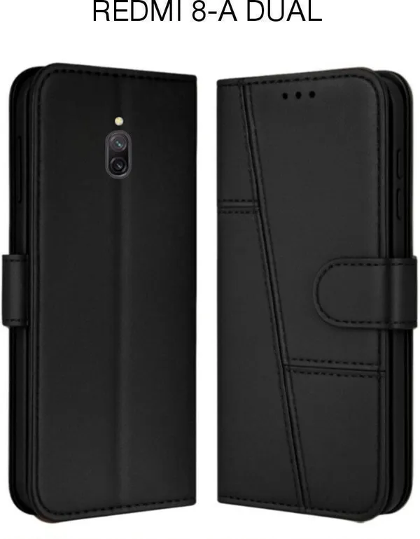 Flip_Cover_for_REDMI_8A_DUAL_(Black,_Magnetic_Case,_Leather,_Pack_of:_1)