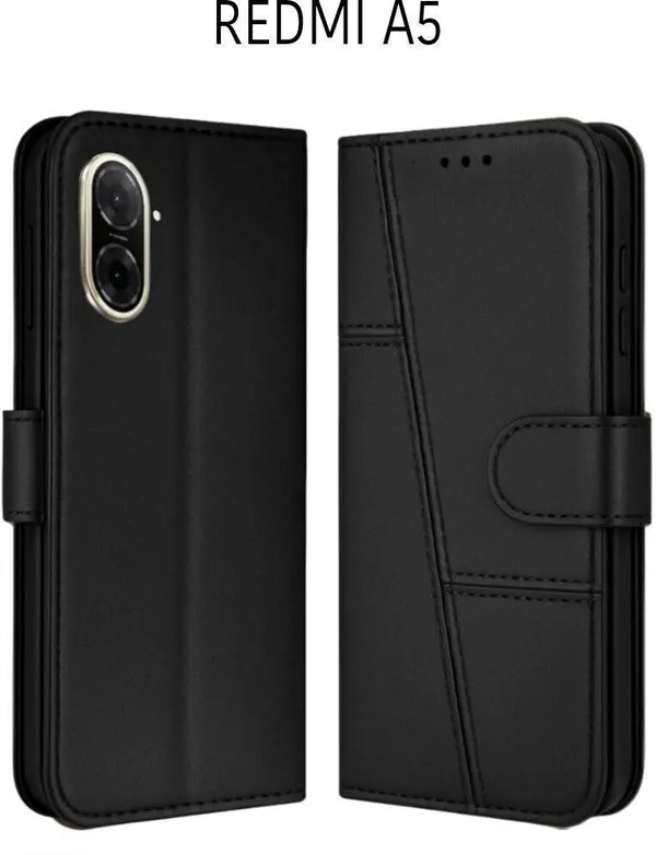 Flip_Cover_for_REDMI_A5_(Black,_Magnetic_Case,_Leather,_Pack_of:_1)