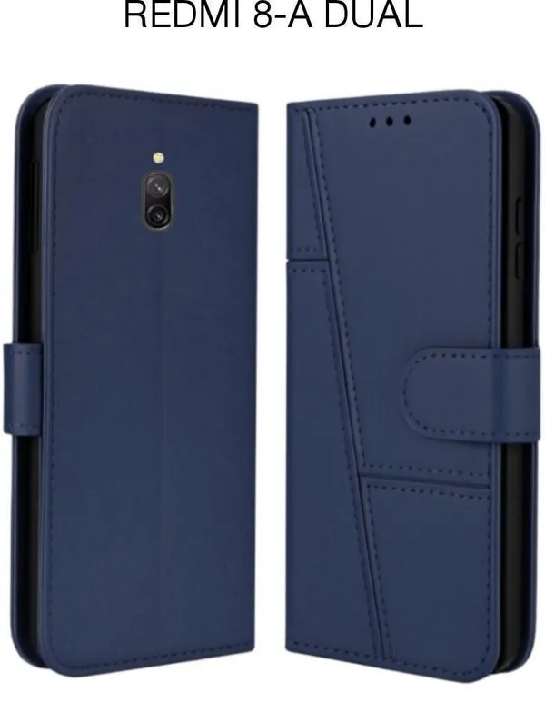 Flip_Cover_for_REDMI_8A_DUAL_(Blue,_Magnetic_Case,_Leather,_Pack_of:_1)