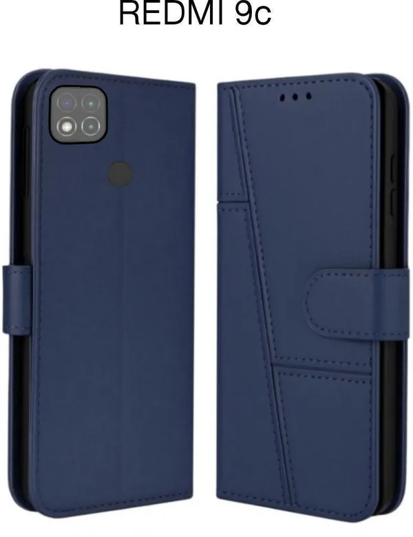 Flip_Cover_for_REDMI_9C_(Blue,_Magnetic_Case,_Pack_of:_1)