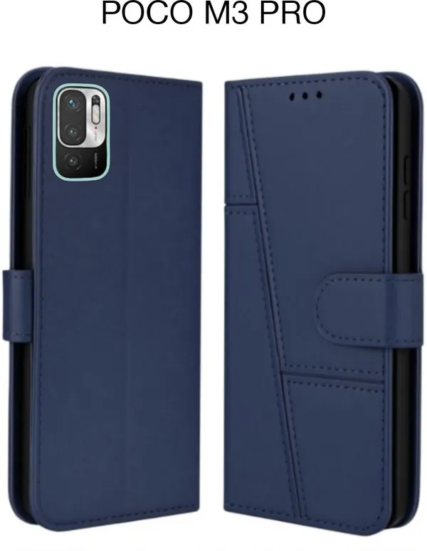 Flip_Cover_for_POCO_M3_PRO_(Blue,_Leather)