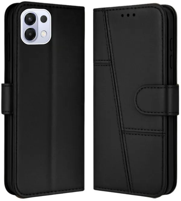 Flip_Cover_for_OPPO_K13_5G_(Black,_Camera_Bump_Protector,_Leather,_Pack_of:_1)