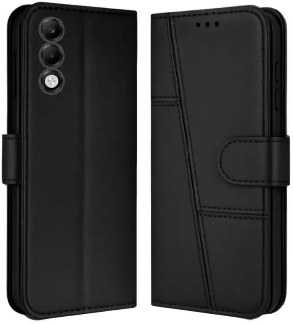 Flip_Cover_for_OPPO_K13x_5G_(Black,_Camera_Bump_Protector,_Leather,_Pack_of:_1)