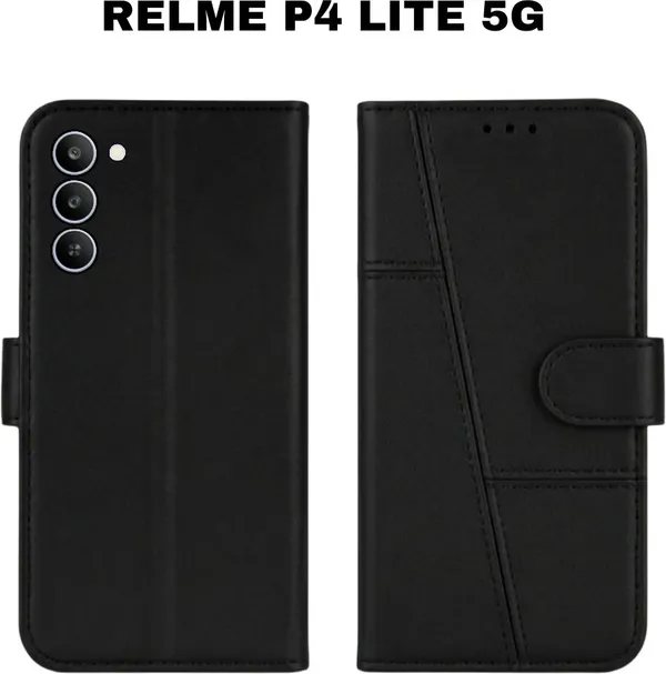 Flip_Cover_for_realme_P4_Lite_5G,_realme_C83_(Blue,_Magnetic_Case,_Leather,_Pack_of:_1)