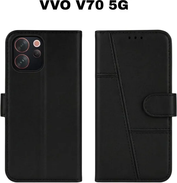 Flip_Cover_for_Vivo_V70_5G_(Black,_Magnetic_Case,_Leather,_Pack_of:_1)
