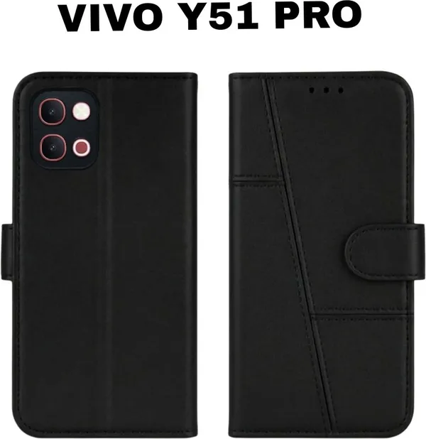Flip_Cover_for_vivo_Y51_Pro_5G_(Blue,_Magnetic_Case,_Leather,_Pack_of:_1)