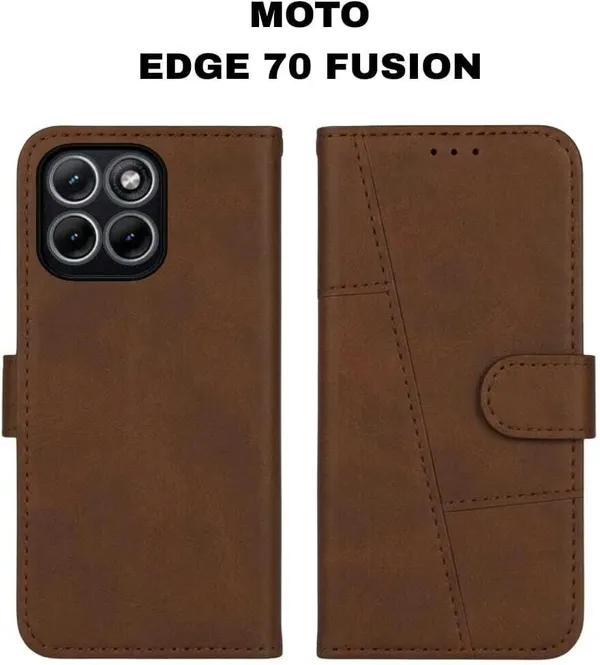 Flip_Cover_for_MOTOROLA_Edge_70_Fusion_(Brown,_Magnetic_Case,_Leather,_Pack_of:_1)