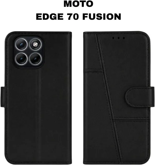 Flip_Cover_for_MOTOROLA_Edge_70_Fusion_(Black,_Magnetic_Case,_Leather,_Pack_of:_1)