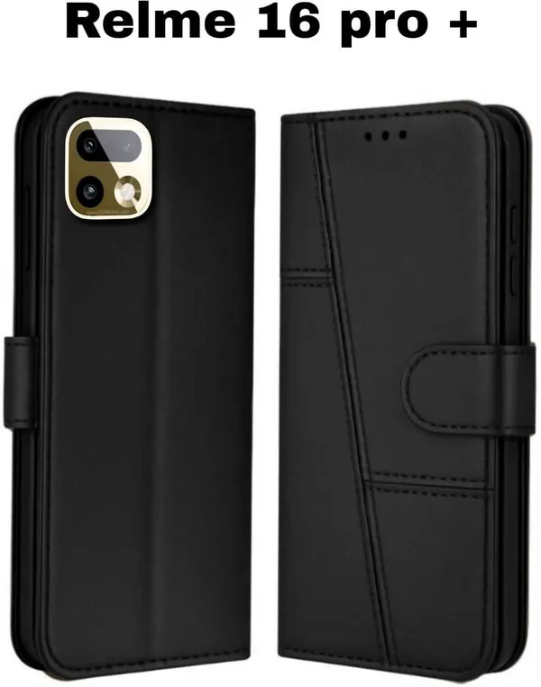 Flip_Cover_for_REALME_16_PRO+_5G_(Black,_Magnetic_Case,_Leather,_Pack_of:_1)