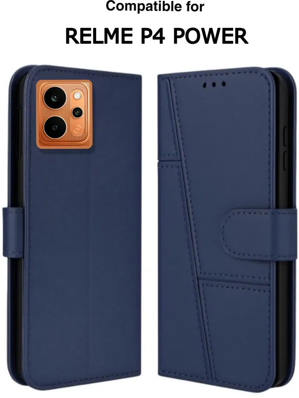 Flip_Cover_for_realme_P4_Power_5G_(Blue,_Magnetic_Case,_Leather,_Pack_of:_1)