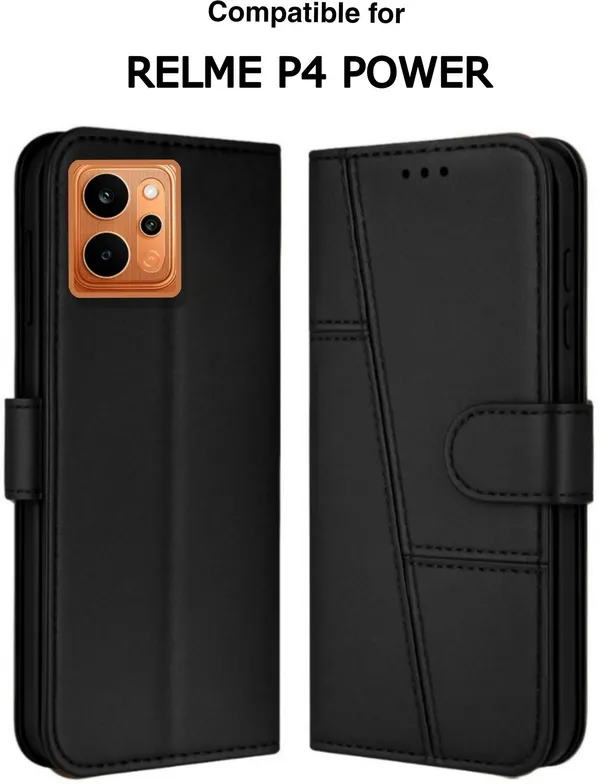 Flip_Cover_for_realme_P4_Power_5G_(Black,_Magnetic_Case,_Leather,_Pack_of:_1)