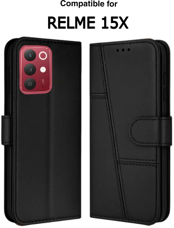 Flip_Cover_for_realme_15X_5G_(Black,_Magnetic_Case,_Leather,_Pack_of:_1)