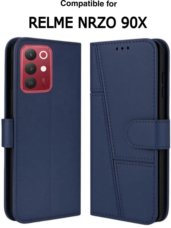 Flip_Cover_for_realme_NARZO_90X_(Blue,_Magnetic_Case,_Leather,_Pack_of:_1)