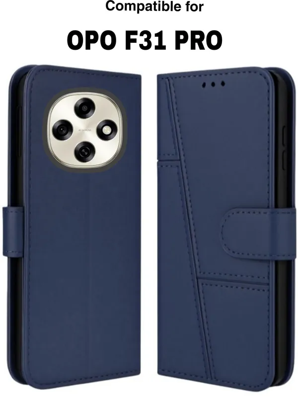 Flip_Cover_for_OPPO_F31_Pro_5G_(Blue,_Magnetic_Case,_Leather,_Pack_of:_1)