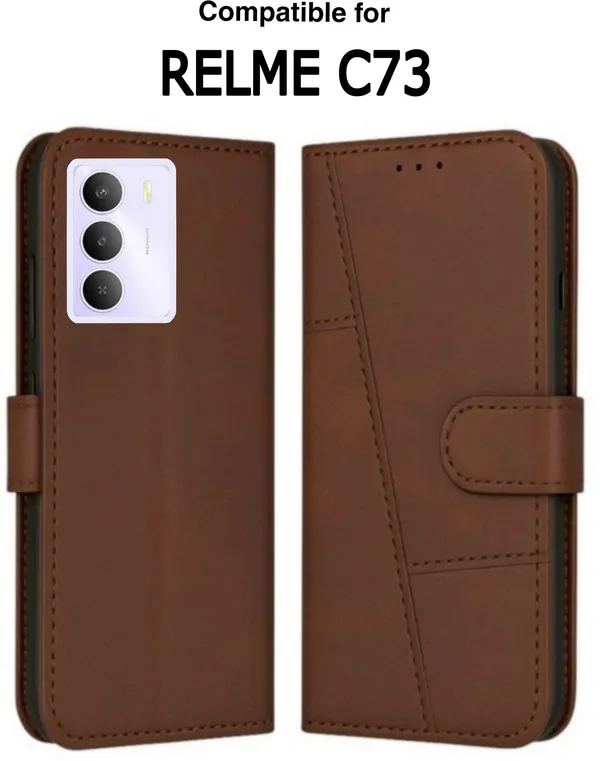 Flip_Cover_for_realme_C73_5G,_realme_C75_5G,_realme_Narzo_80_Lite_(Brown,_Magnetic_Case,_Leather,_Pack_of:_1)