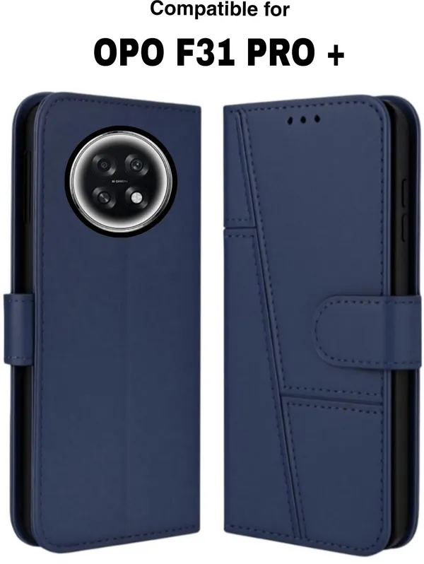 Flip_Cover_for_OPPO_F31_Pro+_5G_(Blue,_Magnetic_Case,_Leather,_Pack_of:_1)