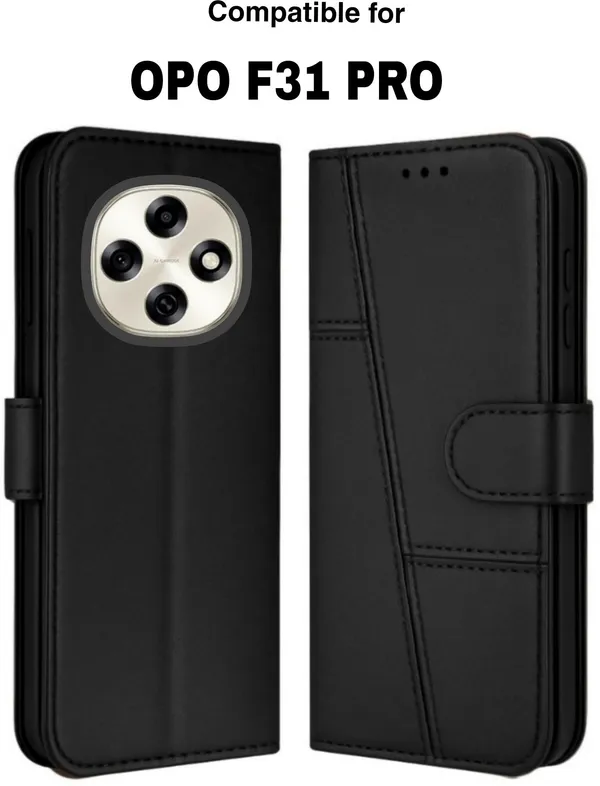 Flip_Cover_for_OPPO_F31_Pro_5G_(Black,_Magnetic_Case,_Leather,_Pack_of:_1)