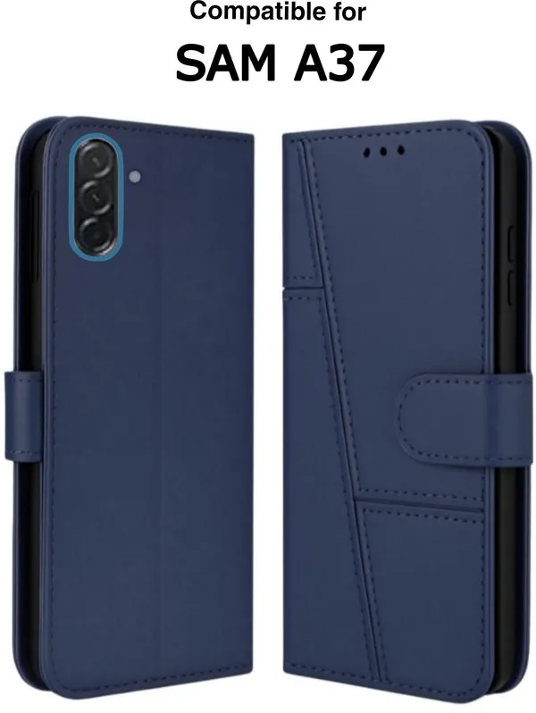 Flip_Cover_for_Samsung_Galaxy_A37_5G_(Blue,_Magnetic_Case,_Leather,_Pack_of:_1)