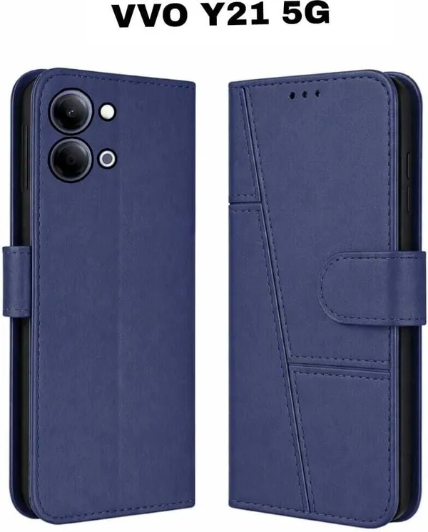 Flip_Cover_for_VIVO_Y21,_VIVO_Y11,_VIVO_Y05_(Blue,_Magnetic_Case,_Leather,_Pack_of:_1)