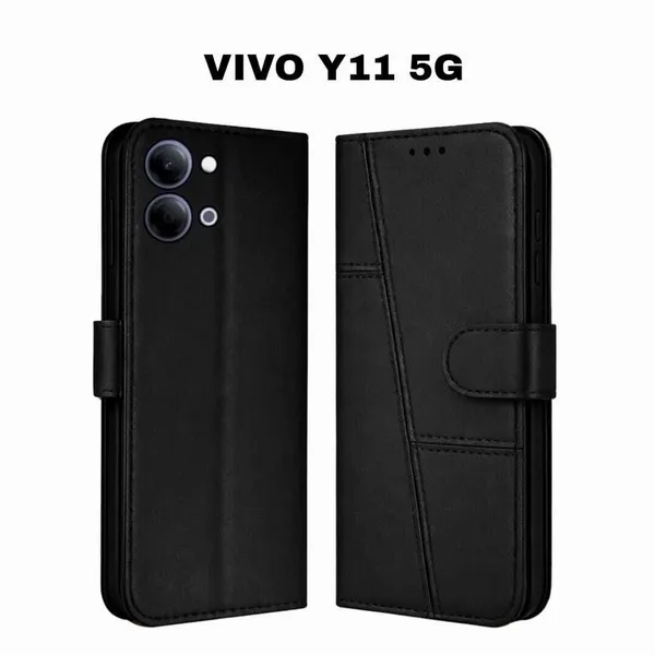 Flip_Cover_for_VIVO_Y11_(Blue,_Magnetic_Case,_Leather,_Pack_of:_1)
