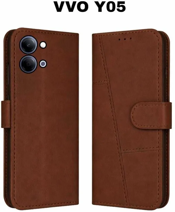 Flip_Cover_for_VIVO_Y05_(Black,_Magnetic_Case,_Leather,_Pack_of:_1)
