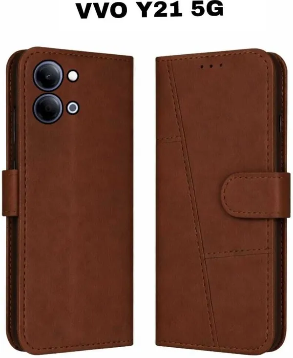 Flip_Cover_for_VIVO_Y21,_VIVO_Y11,_VIVO_Y05_(Brown,_Magnetic_Case,_Leather,_Pack_of:_1)