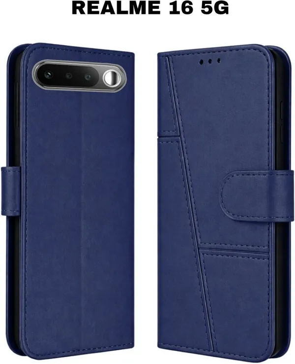 Flip_Cover_for_realme_16_5G_(Blue,_Magnetic_Case,_Leather,_Pack_of:_1)