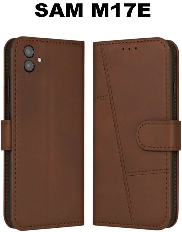 Flip_Cover_for_Samsung_Galaxy_M17E_5G_(Brown,_Magnetic_Case,_Leather,_Pack_of:_1)