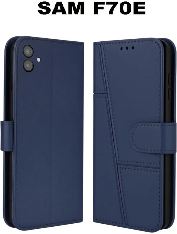 Flip_Cover_for_Samsung_Galaxy_F70e_5G_(Blue,_Magnetic_Case,_Leather,_Pack_of:_1)