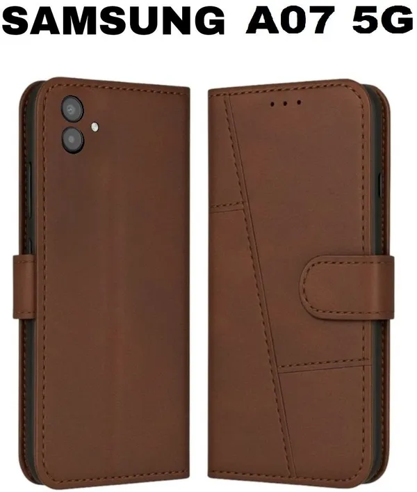 Flip_Cover_for_Samsung_Galaxy_A07_5G_(Brown,_Magnetic_Case,_Leather,_Pack_of:_1)