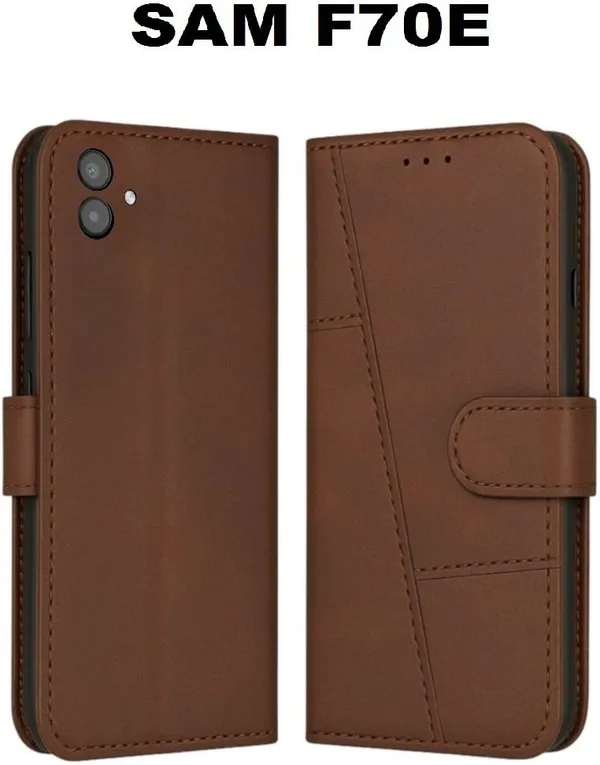 Flip_Cover_for_Samsung_Galaxy_F70e_5G_(Brown,_Magnetic_Case,_Leather,_Pack_of:_1)