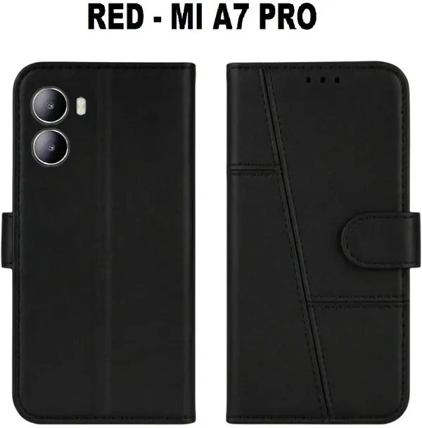 Flip_Cover_for_REDMI_A7_Pro_5G_(Black,_Magnetic_Case,_Leather,_Pack_of:_1)