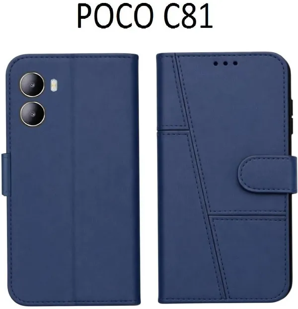 Flip_Cover_for_POCO_C81_(Blue,_Magnetic_Case,_Leather,_Pack_of:_1)