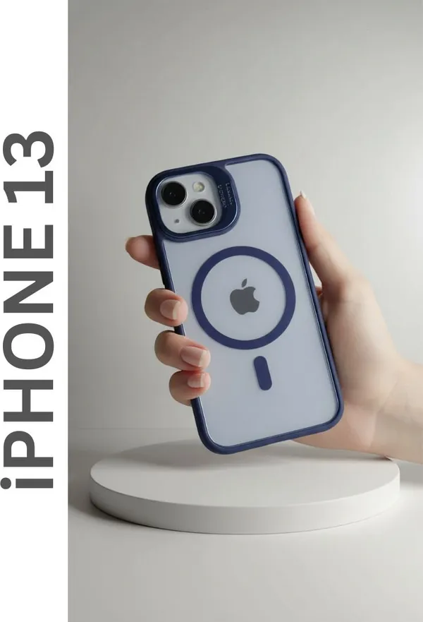 CASELIN_Back_Cover_for_Apple_iPhone_13_(Blue,_Ring_Case,_Metal,_Pack_of:_1)