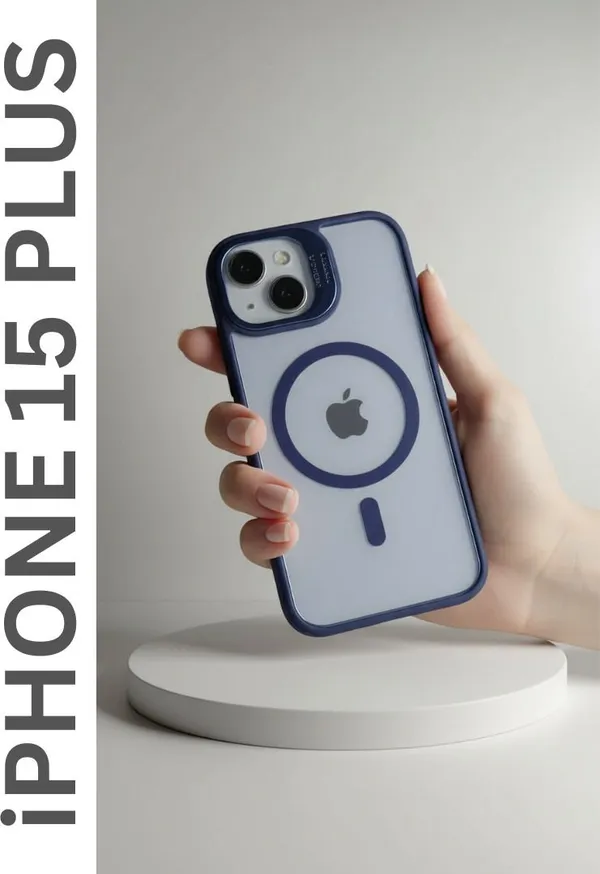 CASELIN_Back_Cover_for_Apple_iPhone_15_Plus_(Blue,_Ring_Case,_Metal,_Pack_of:_1)