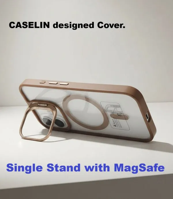 CASELIN_Back_Cover_for_Apple_iPhone_14_(Brown,_Ring_Case,_Metal,_Pack_of:_1)
