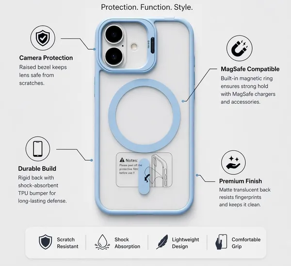 CASELIN_Back_Cover_for_Apple_iPhone_17_(Blue,_Ring_Case,_Metal,_Pack_of:_1)
