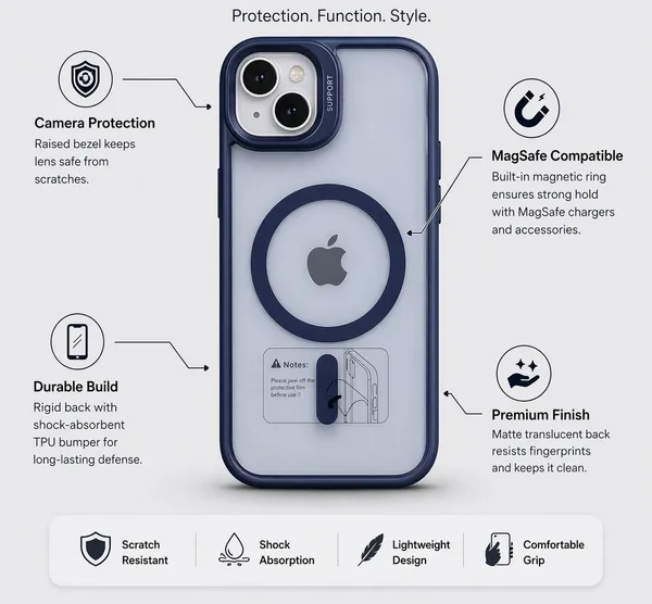 CASELIN_Back_Cover_for_Apple_iPhone_17_(Blue,_Ring_Case,_Metal,_Pack_of:_1)