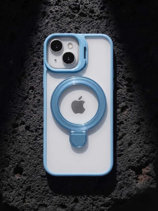 CASELIN_Back_Cover_for_Apple_iPhone_14_(Blue,_Ring_Case,_Metal,_Pack_of:_1)
