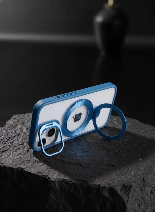 CASELIN_Back_Cover_for_Apple_iPhone_14_(Blue,_Ring_Case,_Metal,_Pack_of:_1)