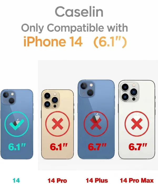 CASELIN_Back_Cover_for_Apple_iPhone_14_(Blue,_Ring_Case,_Metal,_Pack_of:_1)