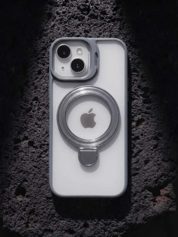 CASELIN_Back_Cover_for_Apple_iPhone_14_(Grey,_Ring_Case,_Metal,_Pack_of:_1)