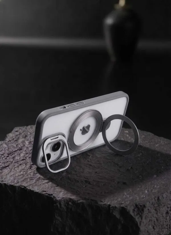 CASELIN_Back_Cover_for_Apple_iPhone_14_(Grey,_Ring_Case,_Metal,_Pack_of:_1)