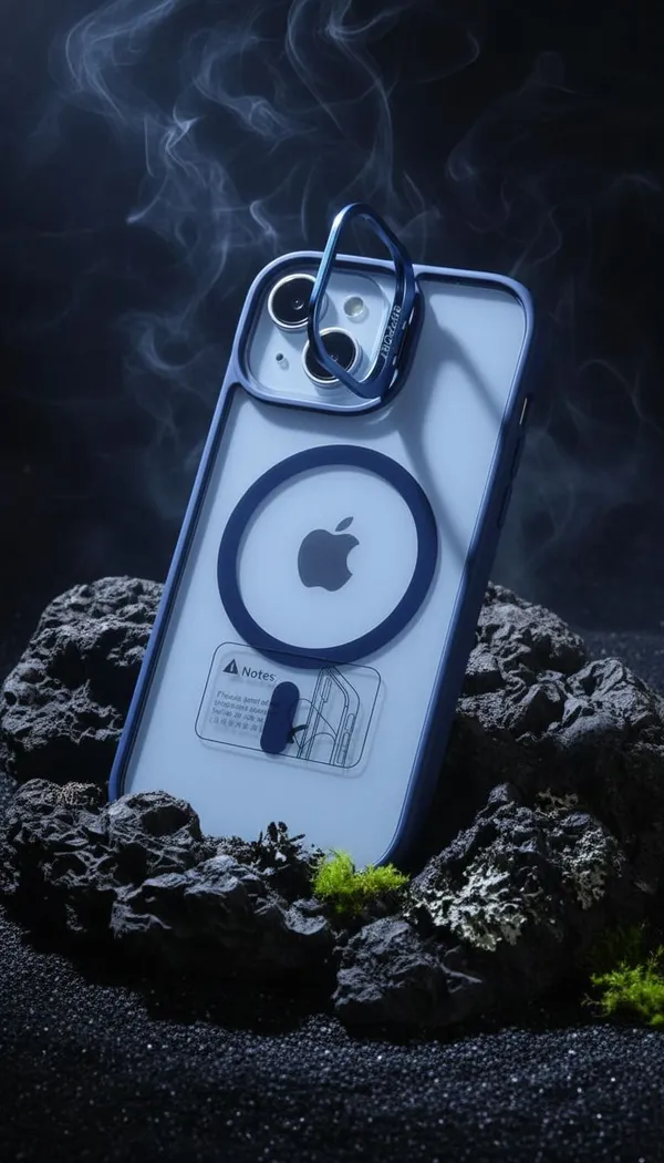CASELIN_Back_Cover_for_Apple_iPhone_14_(Blue,_Ring_Case,_Metal,_Pack_of:_1)