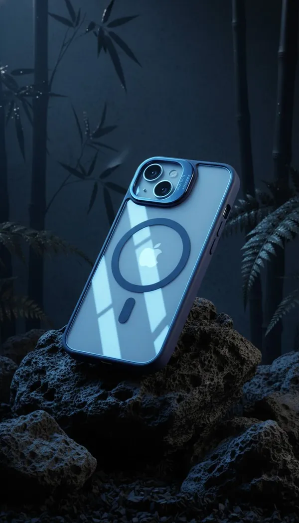 CASELIN_Back_Cover_for_Apple_iPhone_14_Plus_(Blue,_Ring_Case,_Metal,_Pack_of:_1)