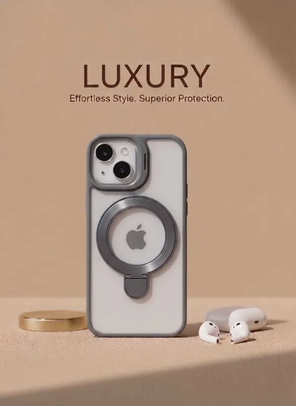 CASELIN_Back_Cover_for_Apple_iPhone_15_(Grey,_Ring_Case,_Metal,_Pack_of:_1)