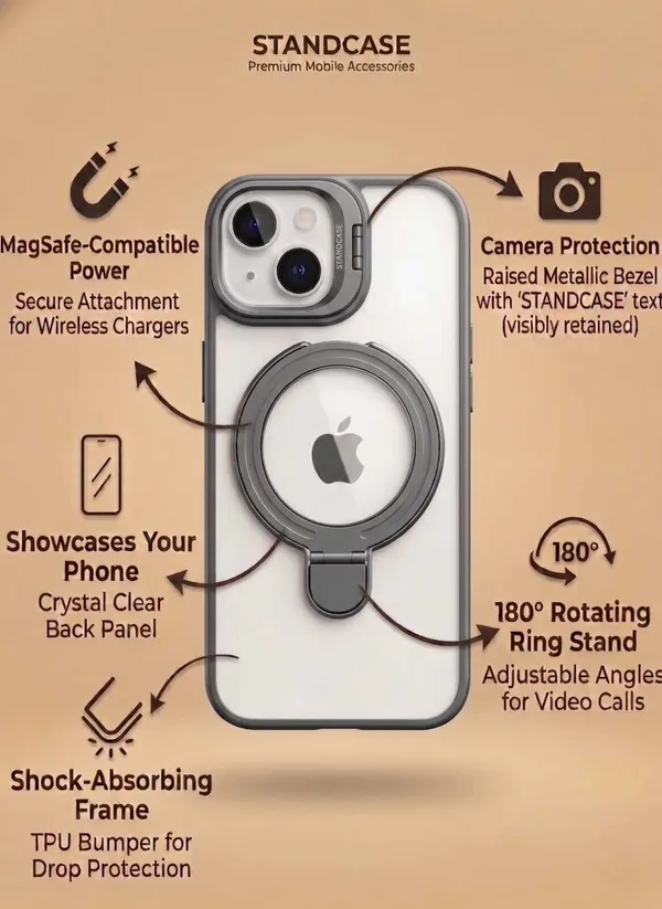 CASELIN_Back_Cover_for_Apple_iPhone_15_(Grey,_Ring_Case,_Metal,_Pack_of:_1)